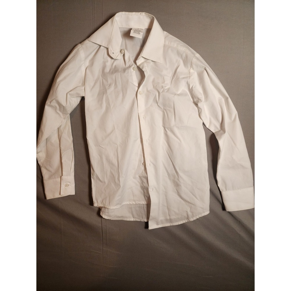 Van Heusen Long Sleeve Button Down Shirt Boys Size 8  Regular White Collared